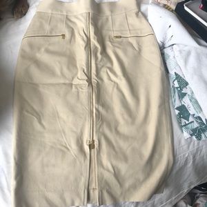 Cream and gold pencil skirt